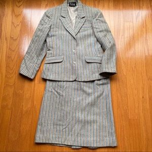 Striped virgin wool jacket and skirt by Dalton
